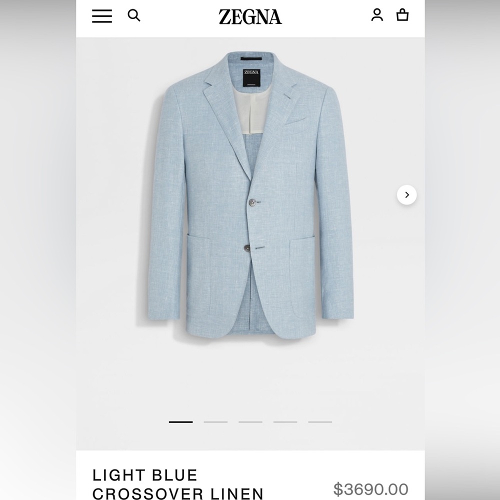 Ermenegildo Zegna pure linen blazer light blue. Runway item then dry cleaned - Picture 2 of 9